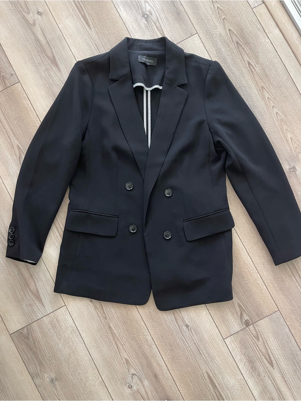Talbots Double-Breasted Black Blazer